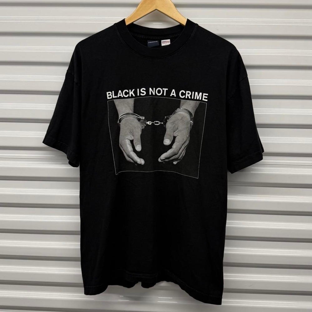 Freshjive Black Is Not A Crime USA Made Activist Protest T-Shirt Size L